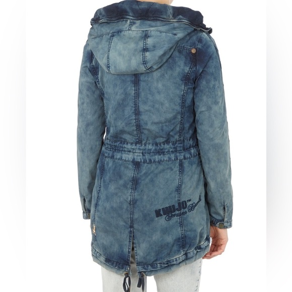 [S] Khujo Bleached parka with Hoodie in Tie Dye denim blue - Picture 3 of 15